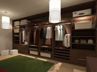 Классическая гардеробная комната из массива с подсветкой Краснодар