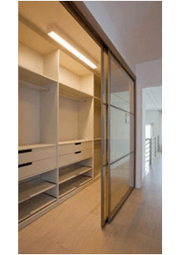 Линейная гардеробная комната с дверями купе Краснодар